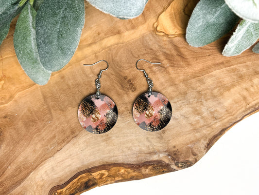Round Earrings (E102R) - Rose Smear