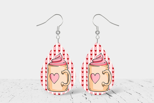 Teardrop Earrings (V3E) - Valentines Coffee
