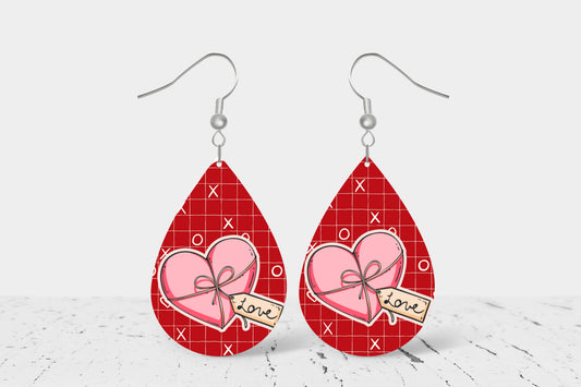 Teardrop Earrings (V7E) - Valentines Heart Gift