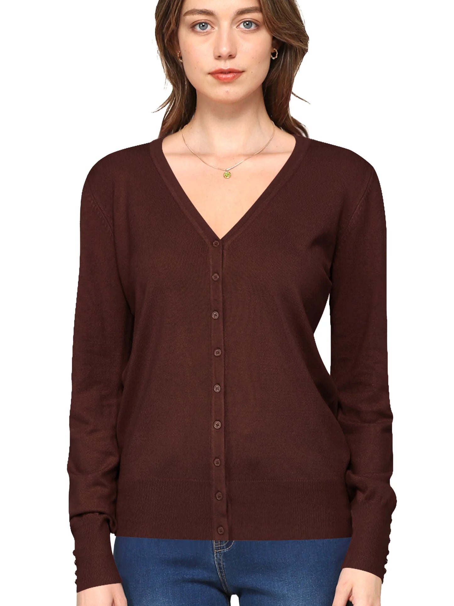 Women’s Keep It Classic V-Neck Cardigan – Style WSK780