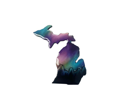 Michigan Northern Lights 3D Epoxy Magnet – 3"