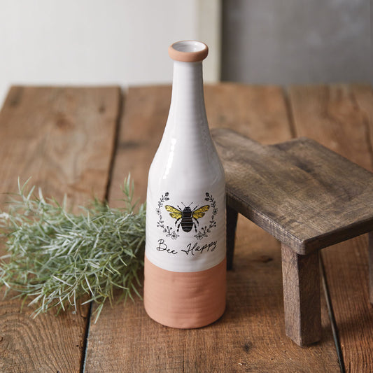 Bee Happy Ceramic Vase