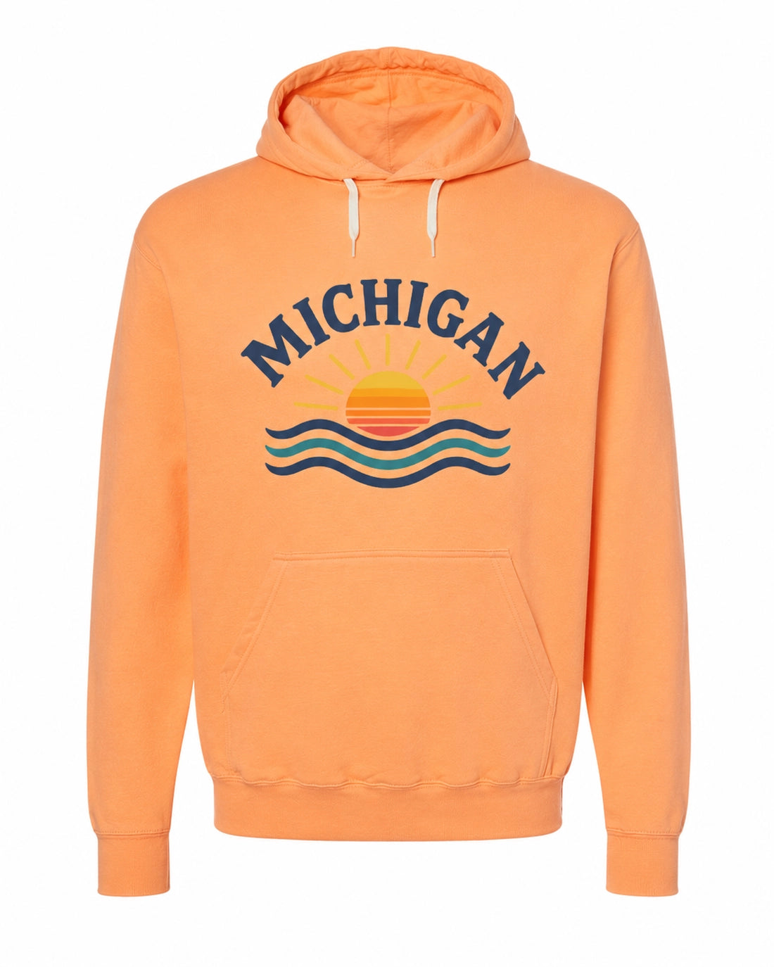 Lake Michigan Sunset Hoodie - Orange - Medium