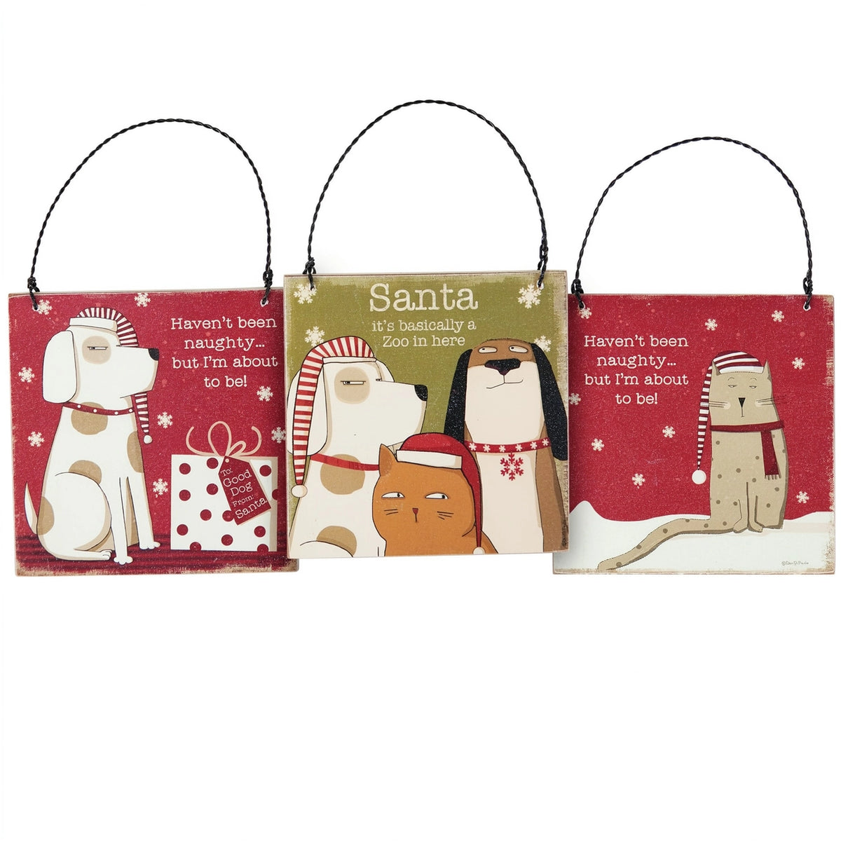 Sassy Christmas Dog Wooden Ornament – Haven't Been Naughty