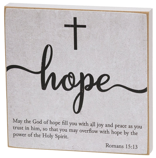 Hope Bible Verse Block Sign