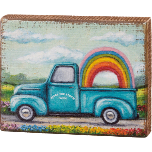 Rainbow After the Storm Farm Block Sign