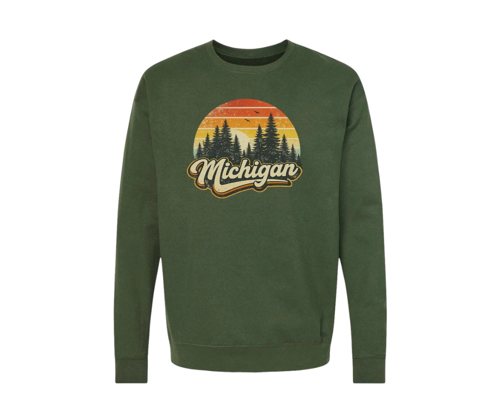 Retro Michigan Woods Crewneck Sweatshirt - Large