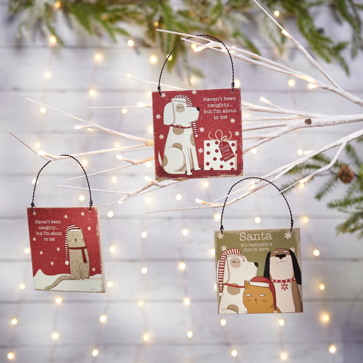 Sassy Christmas Cat Wooden Ornament – Haven't Been Naughty