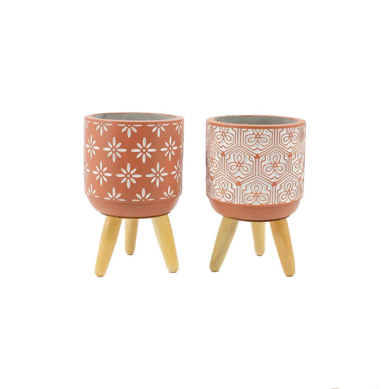 Apricot Boho Mini Planter - Floral