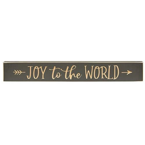 Joy to the World Engraved Sign, 24" x 3.5"