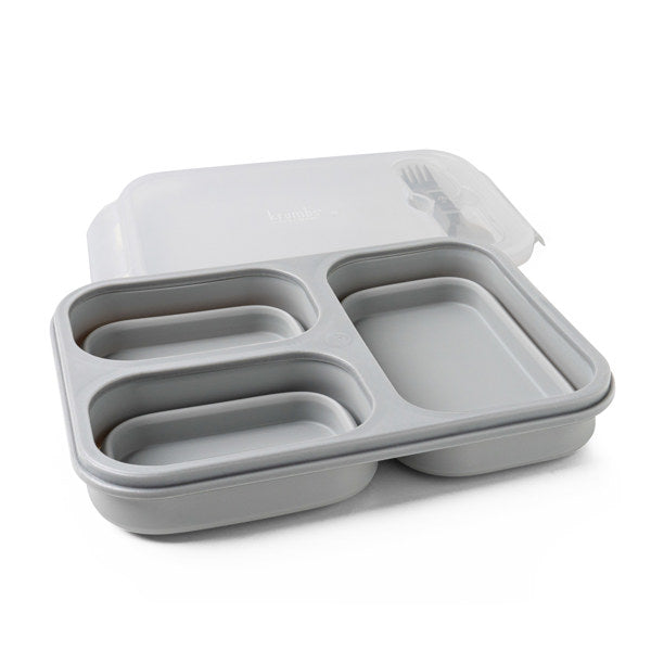 Krumbs Kitchen Collapsible Silicone Meal Prep Container - Gray