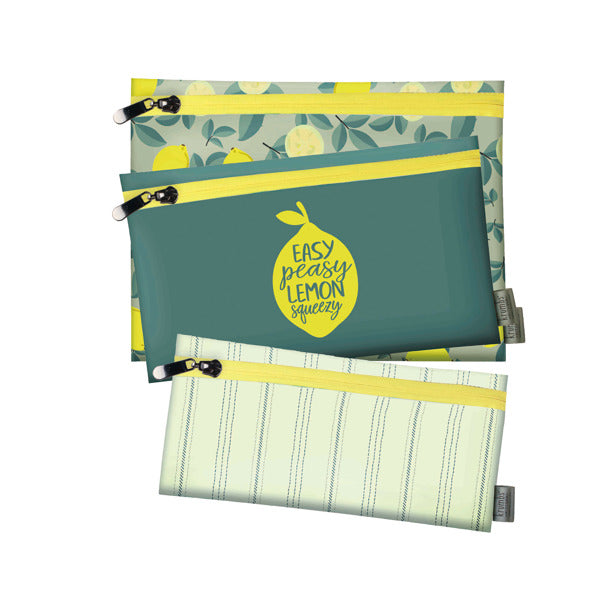 Krumbs Kitchen® Farmhouse Fresh Zips Reusable Storage Bags (3-Pack) - Easy Peasy