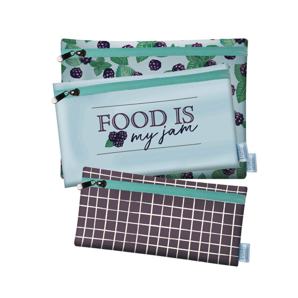 Krumbs Kitchen® Farmhouse Fresh Zips Reusable Storage Bags (3-Pack) - Food is my Jam