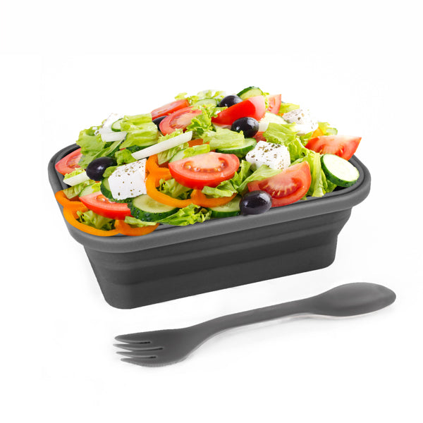 Krumbs Kitchen® Collapsible Silicone Lunch Container - Black