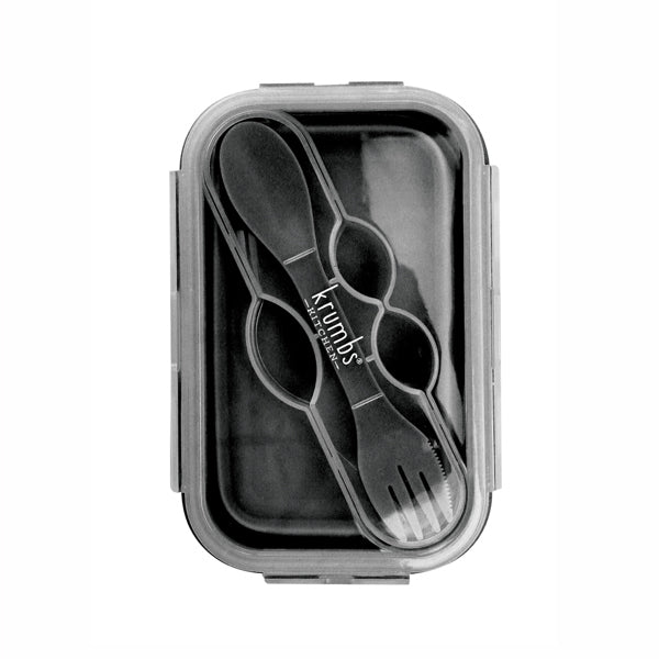 Krumbs Kitchen® Collapsible Silicone Lunch Container - Black
