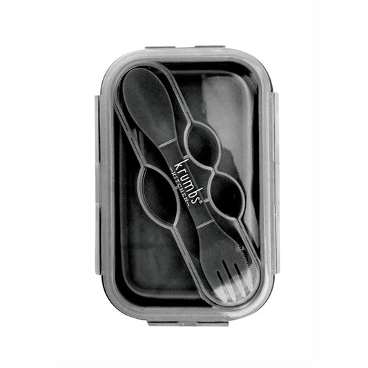 Krumbs Kitchen® Collapsible Silicone Lunch Container - Black