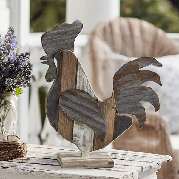 Reclaimed Wood Rooster Décor