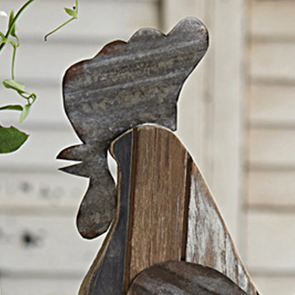 Reclaimed Wood Rooster Décor